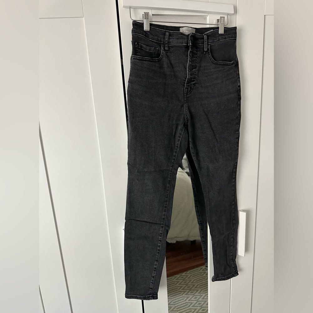 Everlane Black Jeans with Button Fly High Rise Skinny Women’s Size 30